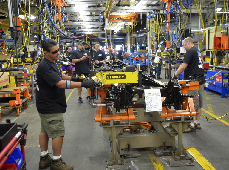 Manufacturing job creation in February was running at its fastest pace since late 2014, according to Friday's jobs report. (AP Photo/David Richard)