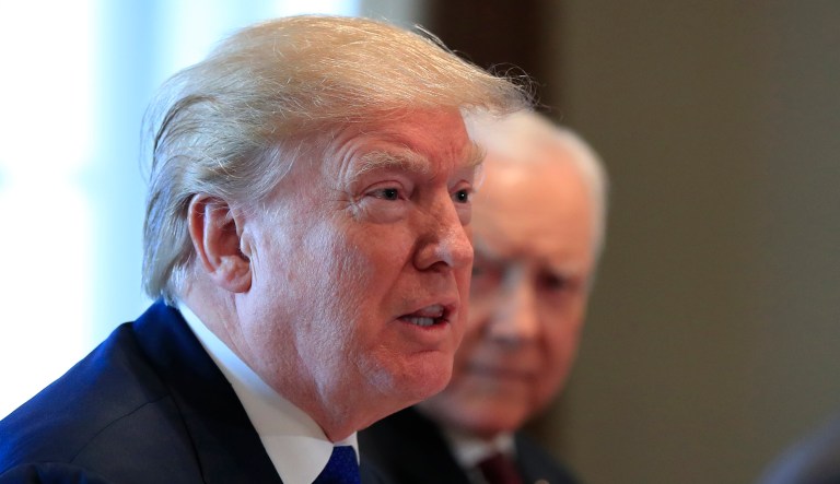 Trump credited his deregulatory push with the economic growth that has occurred during the first year of his presidency. (AP Photo/Manuel Balce Ceneta)