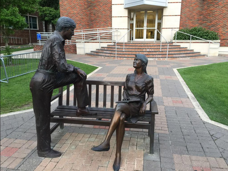 Feminists upset over statue of man and woman talking