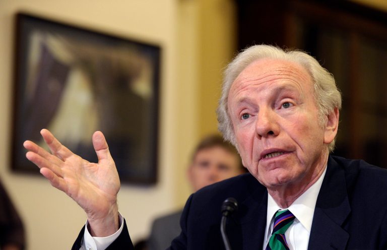 Former Sen. Joe Lieberman, I-Conn., testifies before the House Homeland Security Committee at a hearing on 