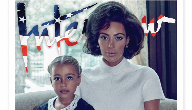 Kim Kardashian West is channeling former first lady Jackie Kennedy Onassis for the September cover of Interview Magazine.