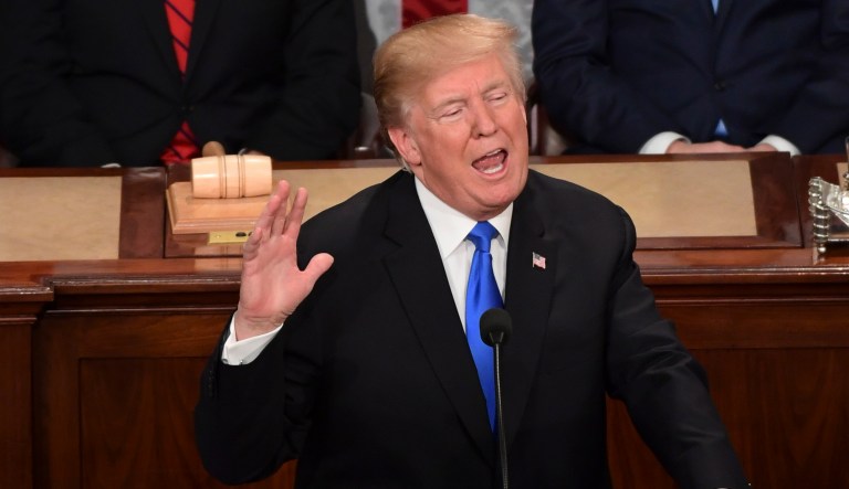 President Trump emphasized prison reform in his State of the Union address Tuesday night, a change from prior speeches in which he has touted a tough-on-crime rhetoric. (AP Photo/Susan Walsh)