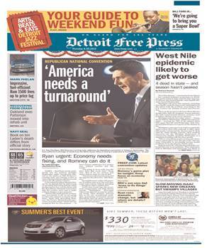 Newspaper front pages: How Ryan’s speech is playing in swing states