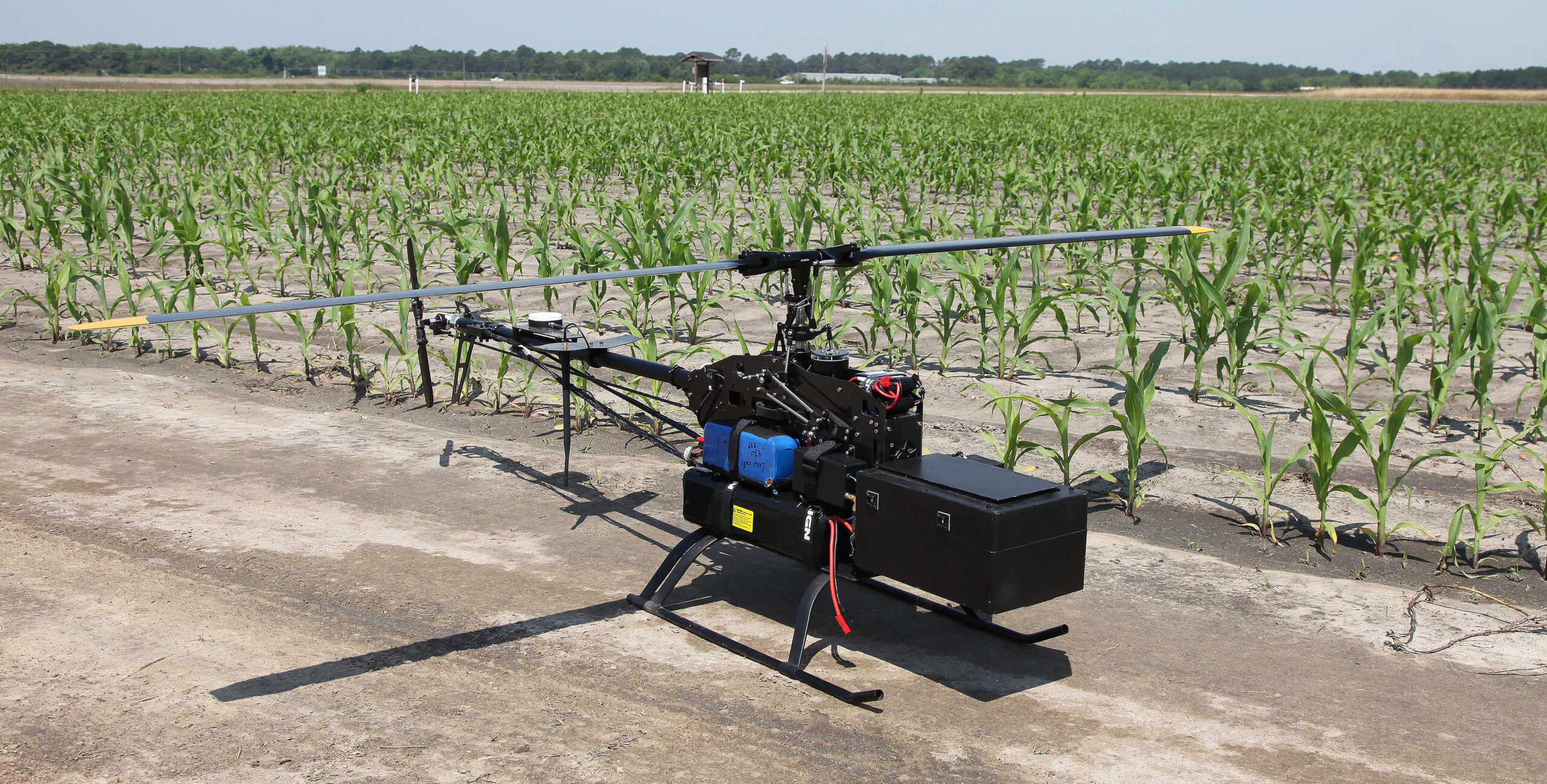 Unmanned aerial vehicles are flying to the farm