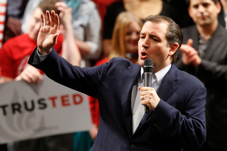 Ted Cruz picked up 19 delegates in Maine this weekend, and another 36 in Utah. (AP Photo/Keith Srakocic)