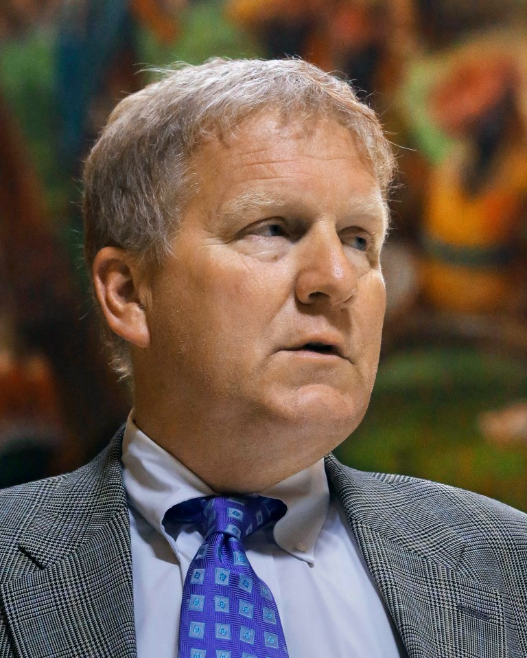 FILE - In this May 15, 2014 file photo, Illinois state Rep. Tom Cross is seen at the state Capitol in Springfield, Ill. Cross is the Republican candidate for Illinois state treasurer. He faces Democratic state Sen. Michael Frerichs in the November election in a race that is becoming increasingly contentious. (AP Photo/Seth Perlman, File)