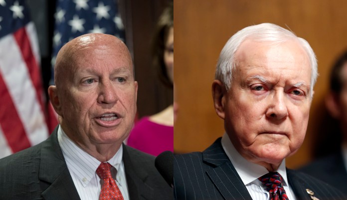 Senate Finance Committee Chairman Orrin Hatch and House Ways and Means Committee Chairman Kevin Brady introduced the Healthcare Market Certainty and Mandate Relief Act on Wednesday. (AP Photos)
