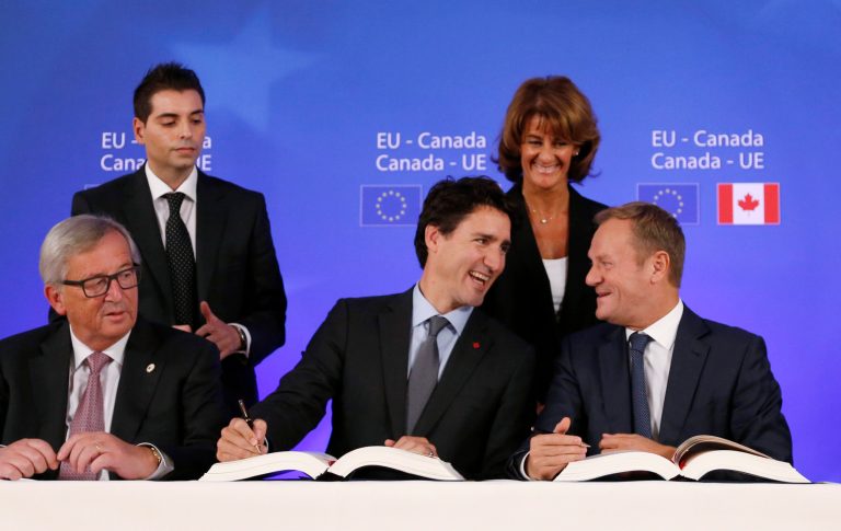 Agreements like this might well be the best we can do to secure the gains from freer international trade. (Francois Lenoir/Pool Photo via AP)