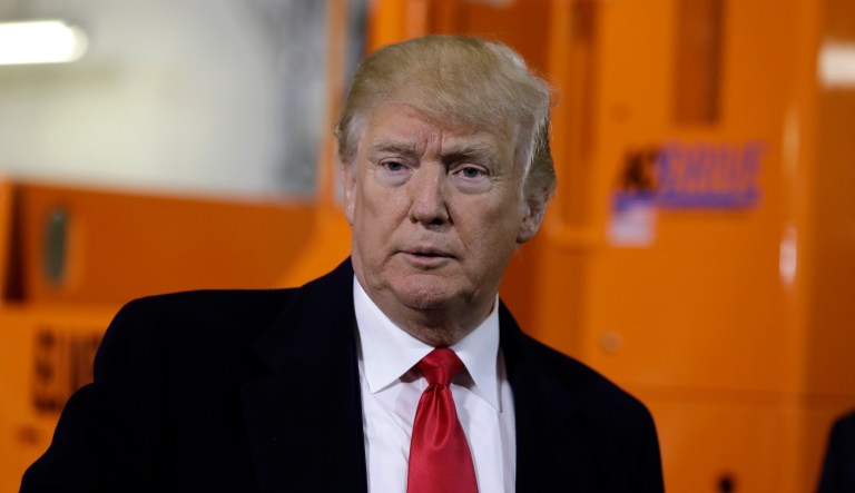 President Trump has been touring manufacturing centers to promote his tax and economic plan signed into law late last year. (AP Photo/Evan Vucci)