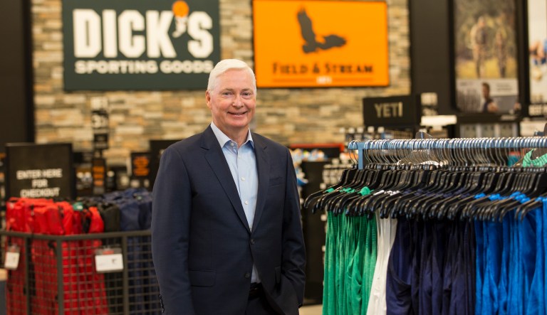 Chairman and CEO of Dick's Sporting Goods Edward W. Stack visits a new store at the Baybrook Mall, one of six new stores, opening in the Houston on area in Tuesday, Oct. 18, 2016.  