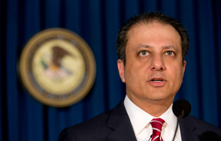 U.S. Attorney Preet Bharara was given a call by President Trump's office. But he didn't pick up and wouldn't return the call, according to a report late Saturday. (AP Photo/Mary Altaffer)