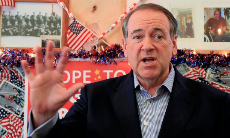 Republican presidential candidate, former Arkansas Gov. Mike Huckabee, speaks during a town hall event at the Main Street Cafe in Council Bluffs, Iowa, Wednesday, July 1, 2015. (AP Photo/Nati Harnik)