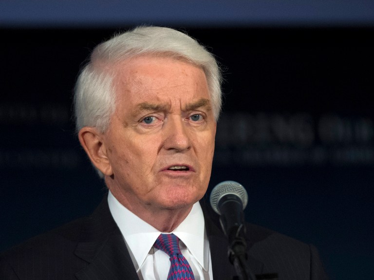 U.S. Chamber of Commerce President and CEO Thomas Donohue's blessing of the Trump transition during his annual speech was part of a larger roll-out (AP Photo/Molly Riley)