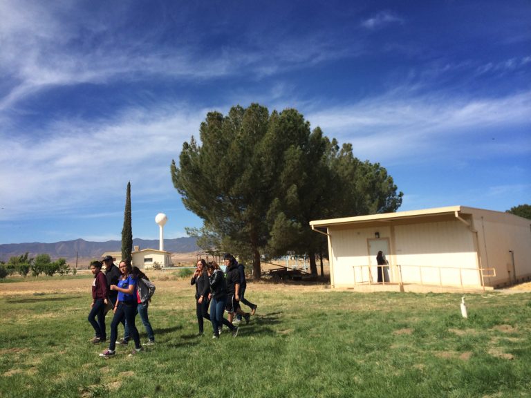 In this April 30, 2015 photo, students leave class at the Cuyama Valley High School in New Cuyama, Calif. (AP Photo)Â 