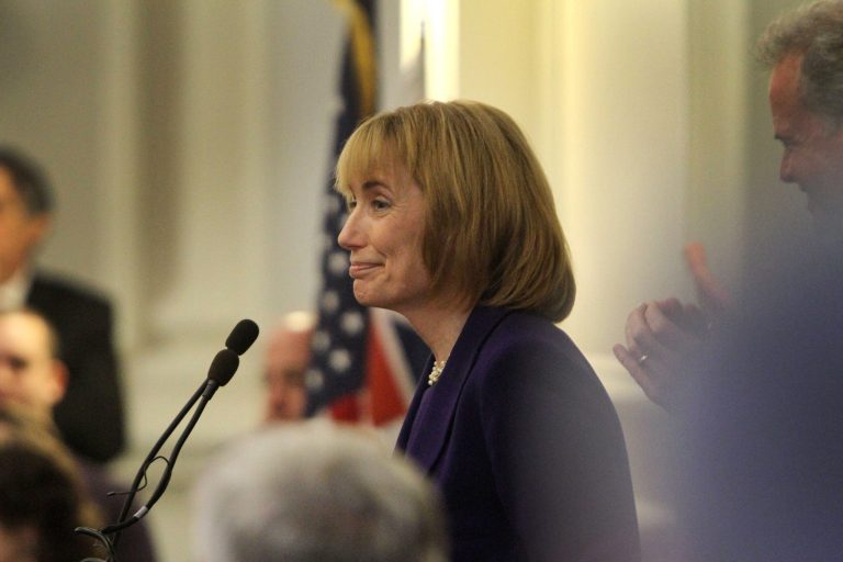 Gov. Maggie Hassan is going to be talking about a New Hampshire program that helps jobless workers continue to get unemployment benefits while they start their own businesses. (AP Photo/Jim Cole)