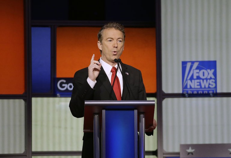 "Every Republican says they're for balancing the budget, but nobody ever does it," Paul contends on the campaign trail. (AP Photo/Chris Carlson)
