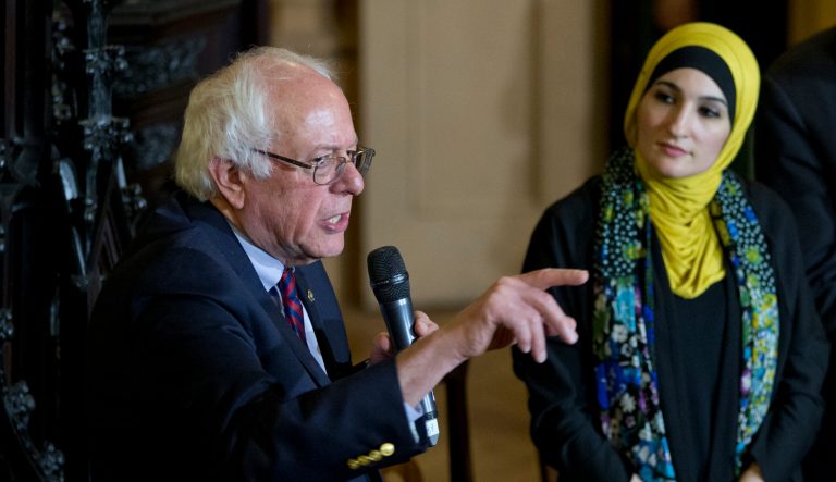 Bernie Sanders and Linda Sarsour 