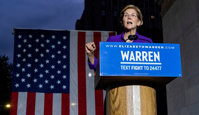 Democratic presidential candidate U.S. Sen. Elizabeth Warren 