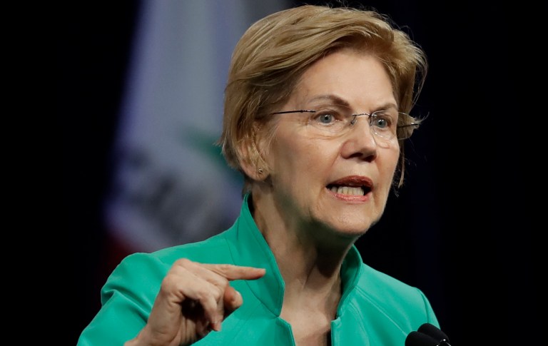 Democratic presidential candidate Elizabeth Warren