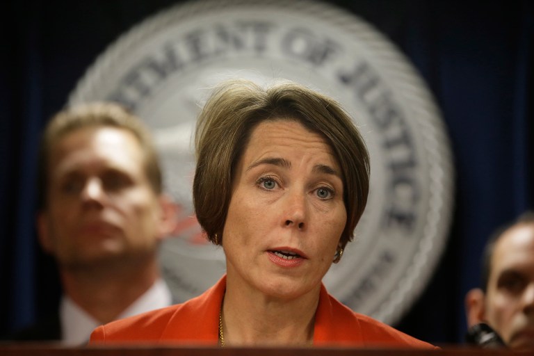 Exxon Mobil asked the Massachusetts Superior Court to bar Attorney General Maura Healey from continuing a probe. (AP Photo/Steven Senne)