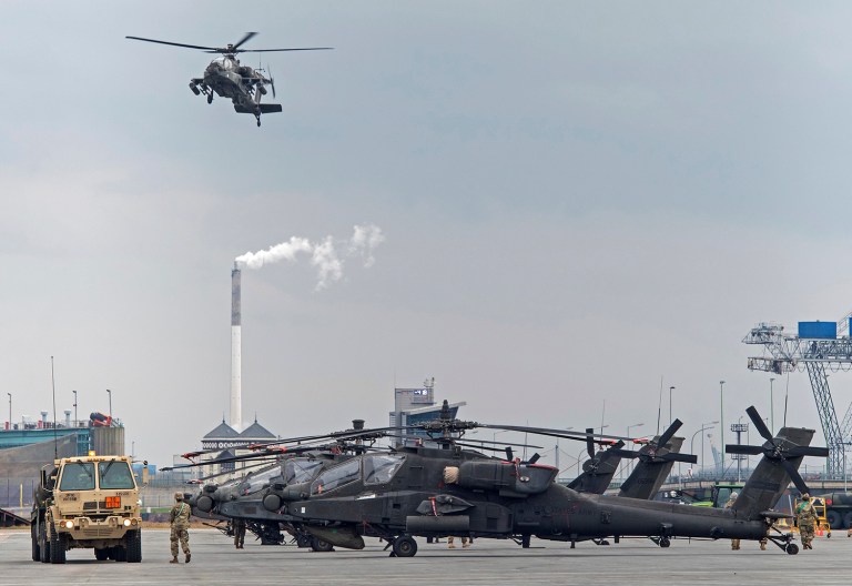 President Trump wants to increase defense spending by around $54 billion. (Ingo Wagner/dpa via AP)