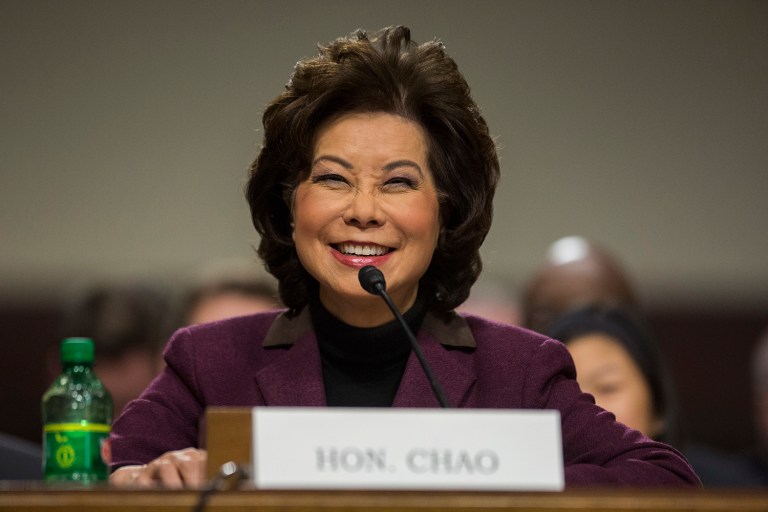 Transportation Secretary-designate Elaine Chao testifies on Capitol Hill at her confirmation hearing before the Senate Commerce, Science, and Transportation Committee. (AP Photo/Zach Gibson)