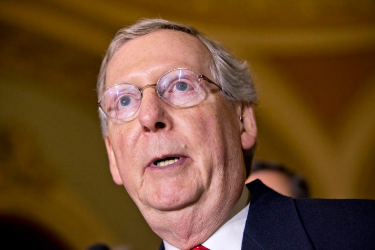 Mitch McConnell meets with reporters following a Republican policy luncheon, Tuesday, Oct. 29, 2013, on Capitol Hill in Washington. (AP Photo/J. Scott Applewhite)