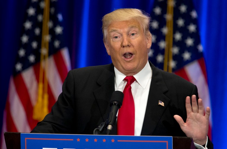 President-elect Trump was seen positively by 47 percent of Americans, up 9 points from last month. (AP Photo/Mary Altaffer)