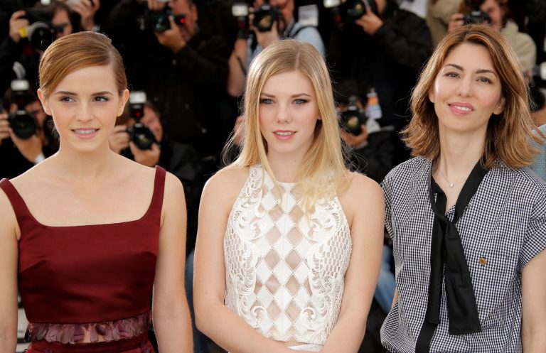 From left, actors Emma Watson, Claire Julien and director Sofia Coppola pose for photographers during a photo call for the film The Bling Ring at the 66th international film festival, in Cannes, southern France, Thursday, May 16, 2013. (AP Photo/Francois Mori)