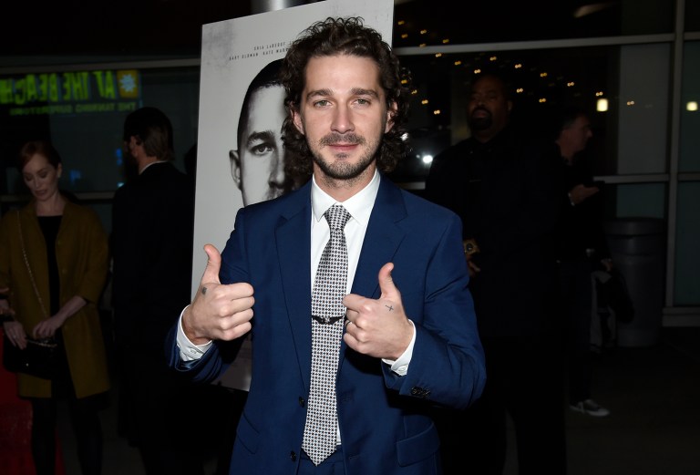 LaBeouf has set up a camera installation outside the Museum of the Moving Image in New York with the phrase 