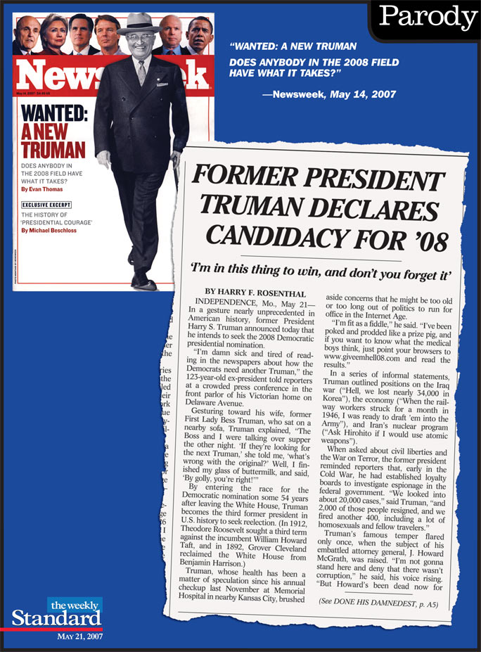 Harry Truman announces his candidacy for president–again.