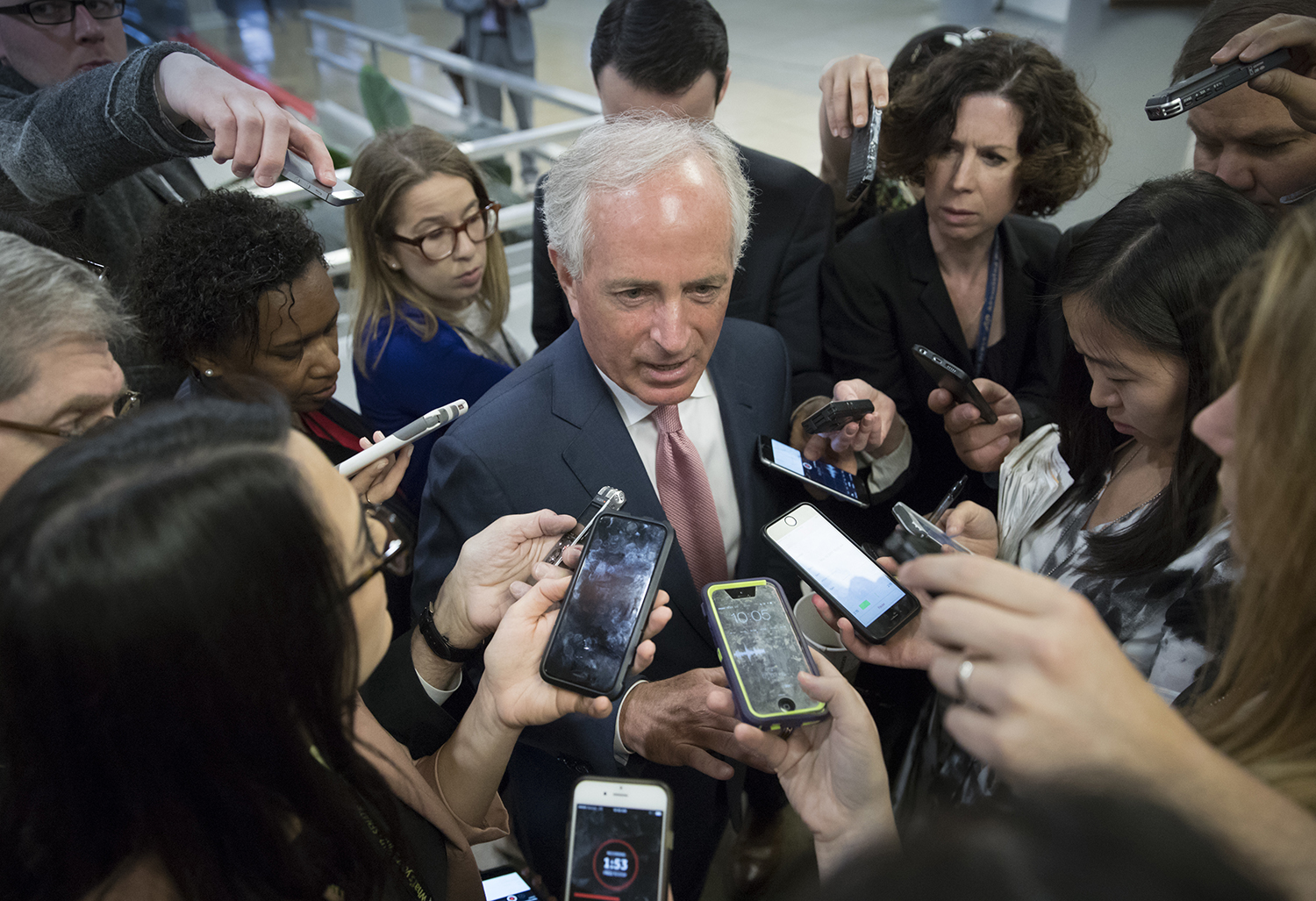Corker, Democrats ‘troubled’ by claim Trump shared classified info with Russians