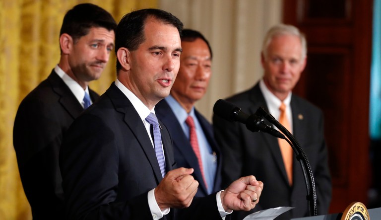 The Wisconsin governor said he's only running for re-election as the state's executive. (AP Photo/Carolyn Kaster)