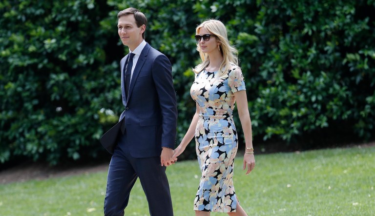 Jared Kushner and Ivanka Trump were spotted talking with the former chancellor of the New York City Department of Education, Joel Klein, and Alan Patricof, who founded Apax Partners, one of the world's biggest private equity firms, according to a Politico Playbook report. (AP Photo/Pablo Martinez Monsivais)