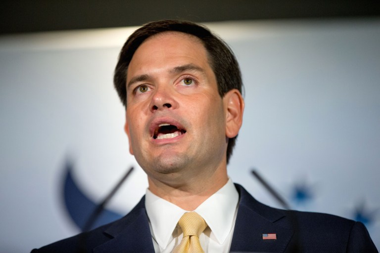 Sen. Marco Rubio, R-Fla., laid down the gauntlet on the possibility of installing an ambassador to Cuba with President Obama set to announce the creation of embassies in Havana and Washington. (AP Photo)