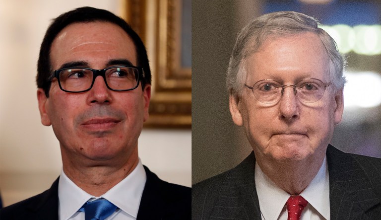 Treasury Secretary Steven Mnuchin and Senate Majority Leader Mitch McConnell are headed to Fort Knox to see its gold hoard first hand. (AP Photo/Carolyn Kaster)
