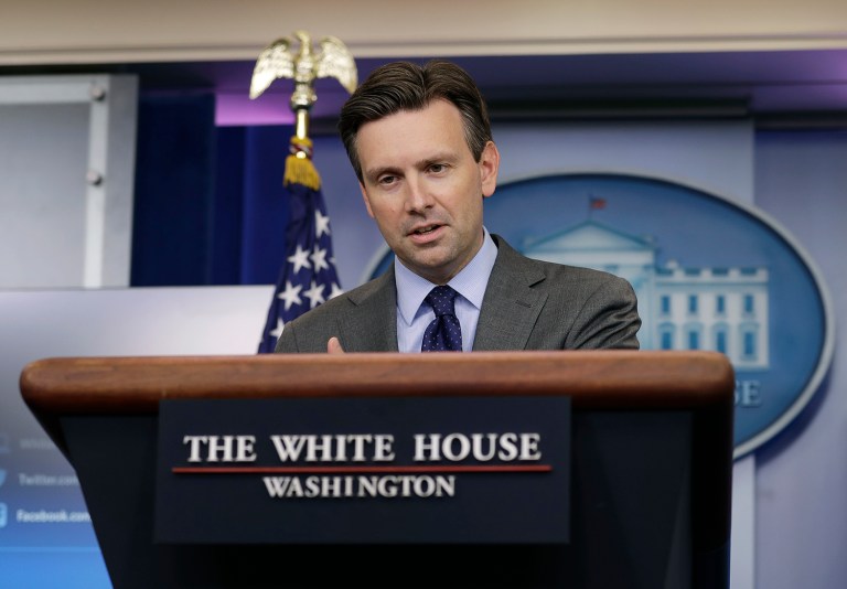 White House press secretary Josh Earnest said that President Obama is continuing to receive briefings from his national security advisers on the Chelsea, N.Y., bombing investigation as it develops. (AP Photo/Carolyn Kaster)
