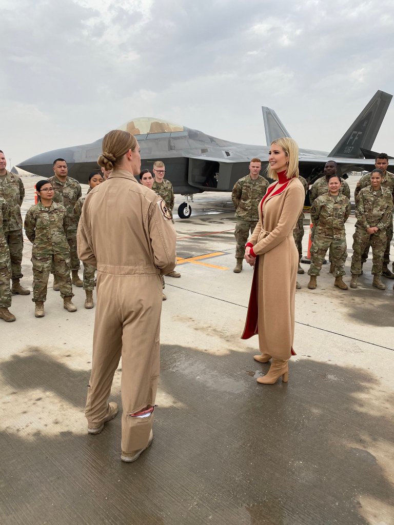 ‘God bless you’: Ivanka Trump detours to cheer troops in Qatar