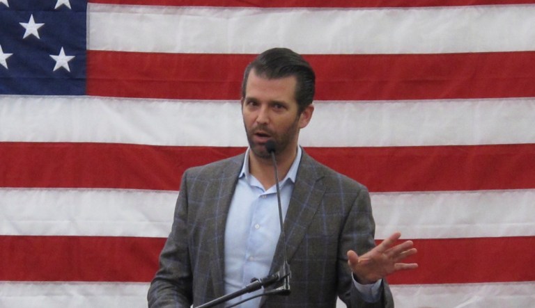 Donald Trump Jr. at a Republican rally in Reno, Nev., on Friday, Nov. 2, 2018.