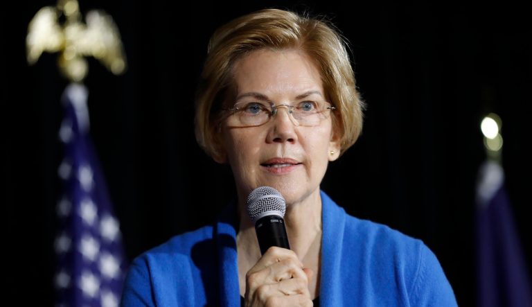 Sen. Elizabeth Warren, D-Mass., speaks to local residents during an organizing event, Sunday, Feb. 10, 2019, in Cedar Rapids, Iowa.