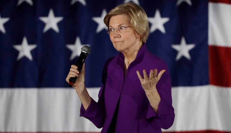 2020 Democratic presidential candidate Sen. Elizabeth Warren, D-Mass., speaks to local residents Friday, March 8, 2019, in the Queens borough of New York.