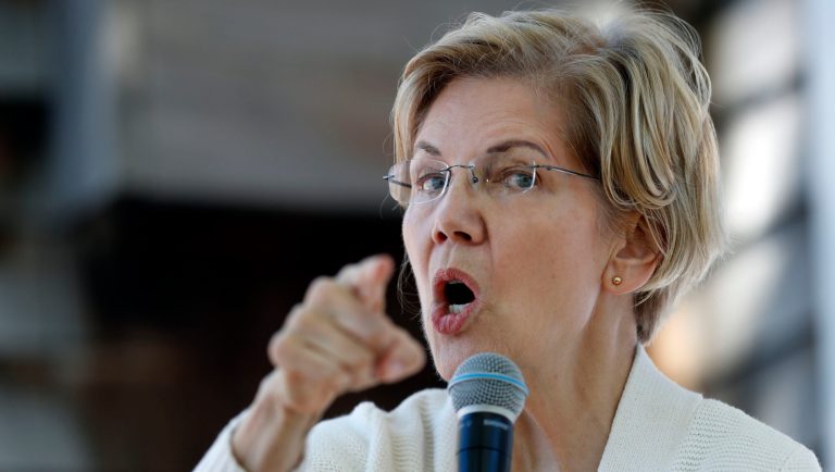 Democratic presidential candidate Sen. Elizabeth Warren, D-Mass., speaks at a house party campaign stop, Saturday, May 18, 2019, in Rochester, N.H. 