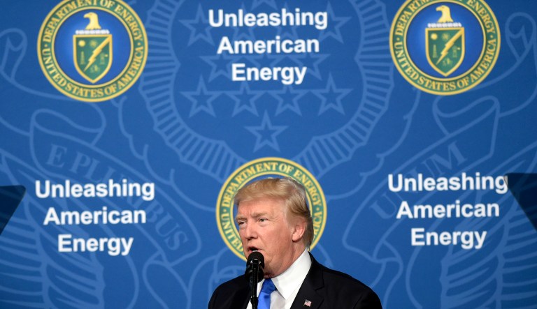 President Donald Trump speaks at the Department of Energy in Washington, Thursday, June 29, 2017.
