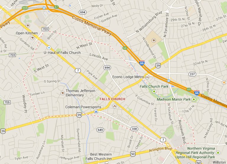 The independent City of Falls Church, Va., -- which the Census Bureau treats as a county -- was the nation's wealthiest. Its median household income was $121,250. (Screenshot)