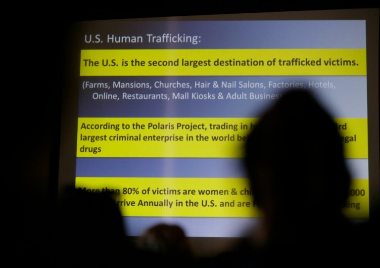 ICE's Homeland Security Investigations met Monday with members of Club Operators Against Sex Trafficking, or COAST. (AP Photo)