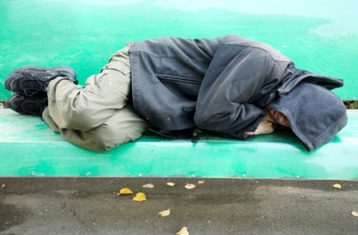 Sleeping man on the bench (ThinkStock photo)