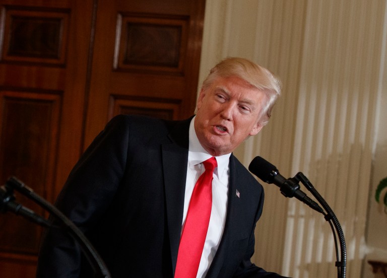 Trump refused to release his tax returns during the election. (AP Photo/Evan Vucci)