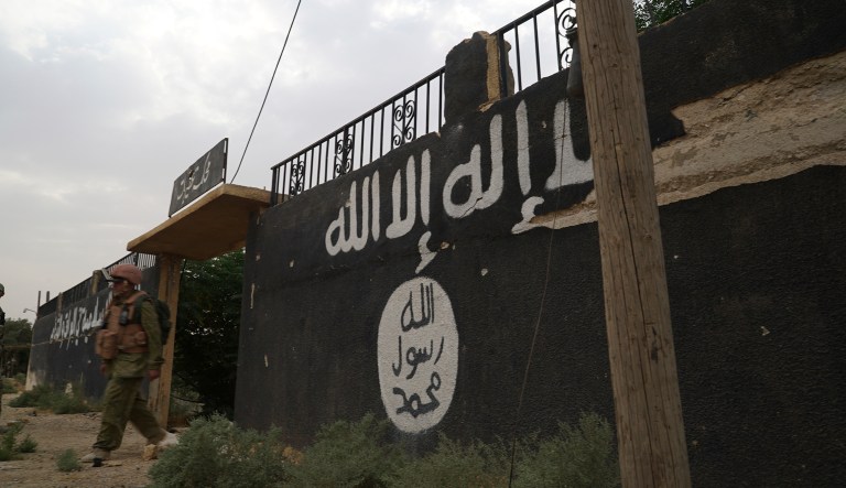 A view of what was a shariah law court run by Islamic State militants is seen in the town of Okeirbat, northern Hama province, Syria, Friday, Sept. 15, 2017. Syrian government forces recaptured the strategic town in the northern Hama province earlier this month. 