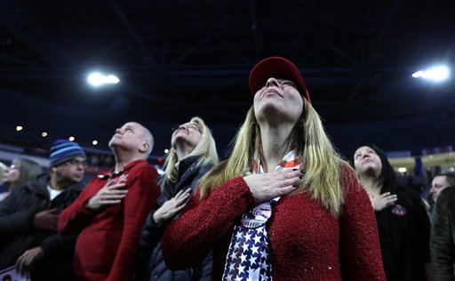 Supporters of Donald Trump during a campaign stop in Lowell, Mass., Monday, Jan. 4, 2016. 