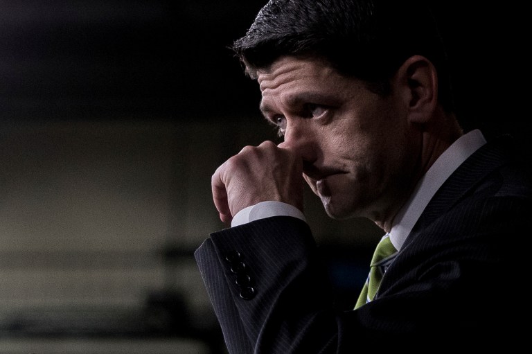 Against all evidence, the Speaker Paul Ryan had been hoping that President Trump could somehow cut a deal with the Freedom Caucus. (AP Photo/Andrew Harnik)